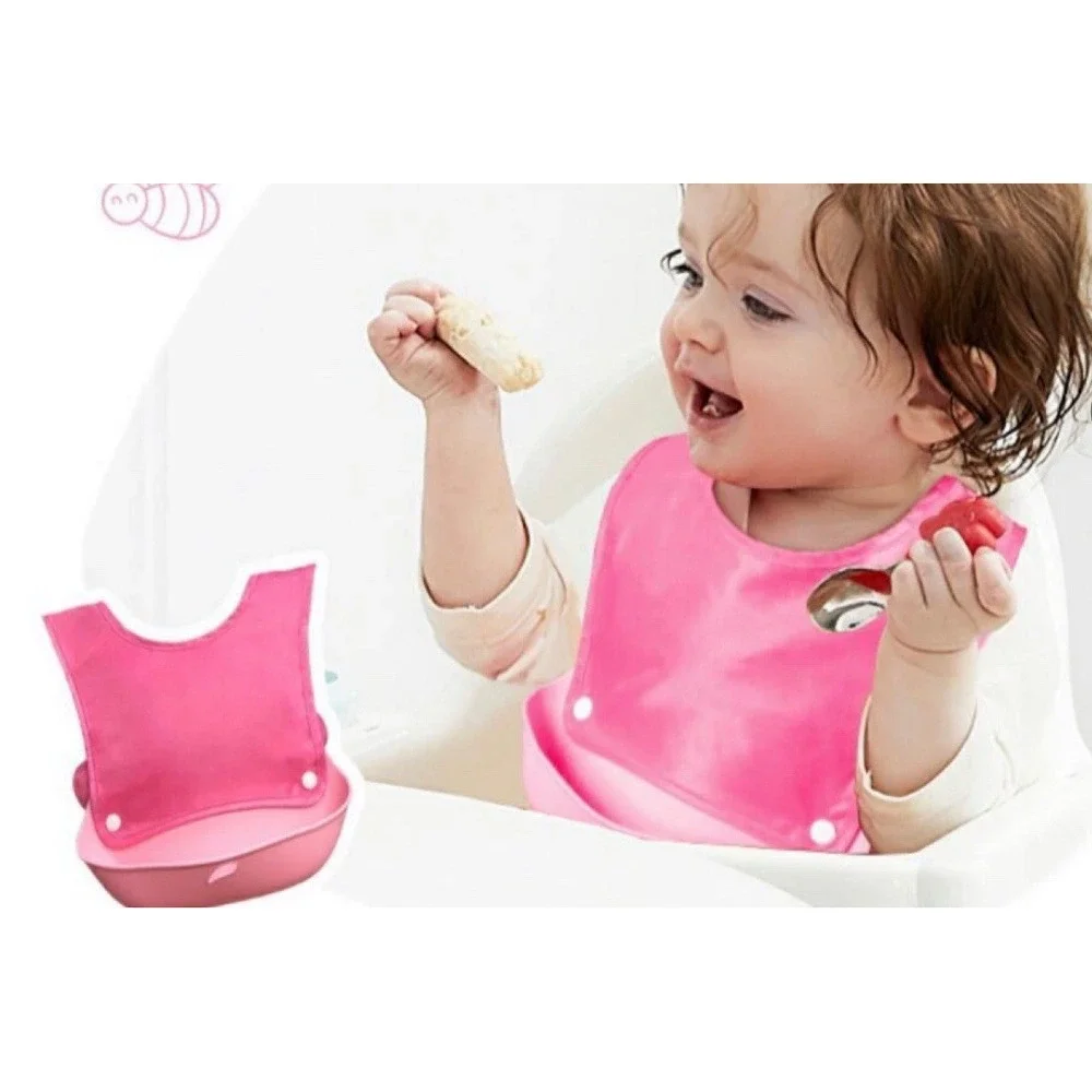 KokKreat Baby‎ Bib – BPA Free, Waterproof, with Food Catcher Pocket – Brand New